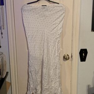 Bardot White Maxi Skirt with Black Polka Dots